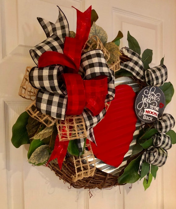 Front Door Grapevine Valentines Wreath Etsy
