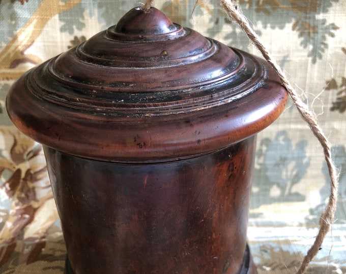 Antique English Treen String Holder Box, 19th Century, English Antiques