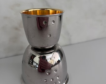Vintage Napier Silverplated Dotted Double Jigger, Jigger, Barware, Bar, Collectible Barware, Vintage Barware, MCM, Napier Silver