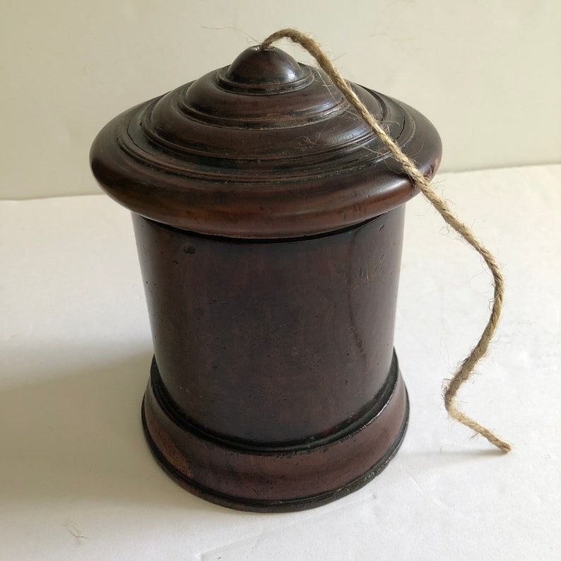 Antique English Treen String Holder Box 19th Century English Etsy