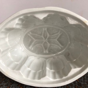 Vintage White Ironstone Pottery Mold, Pudding Molds, Antique Molds, Antique Heavy Pottery, Stoneware Mold, English Pudding Mold, Farmhouse