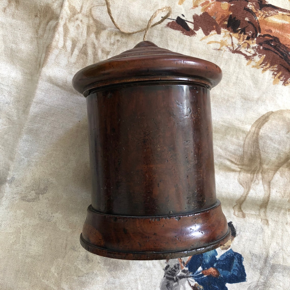Antique English Treen String Holder Box 19th Century English Etsy