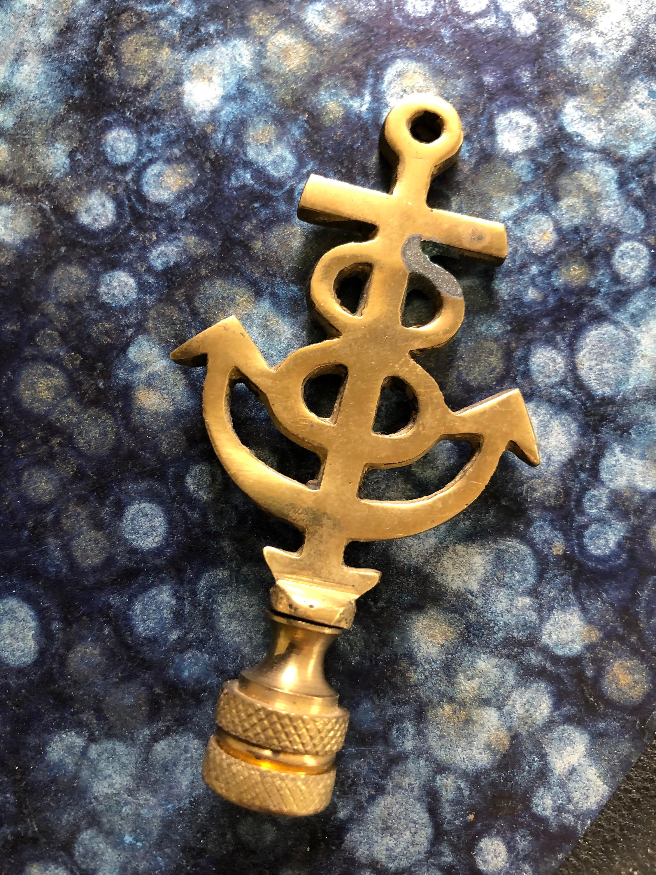 Vintage Nautical Anchor Lamp Finial in Brass with Brass Bases Etsy