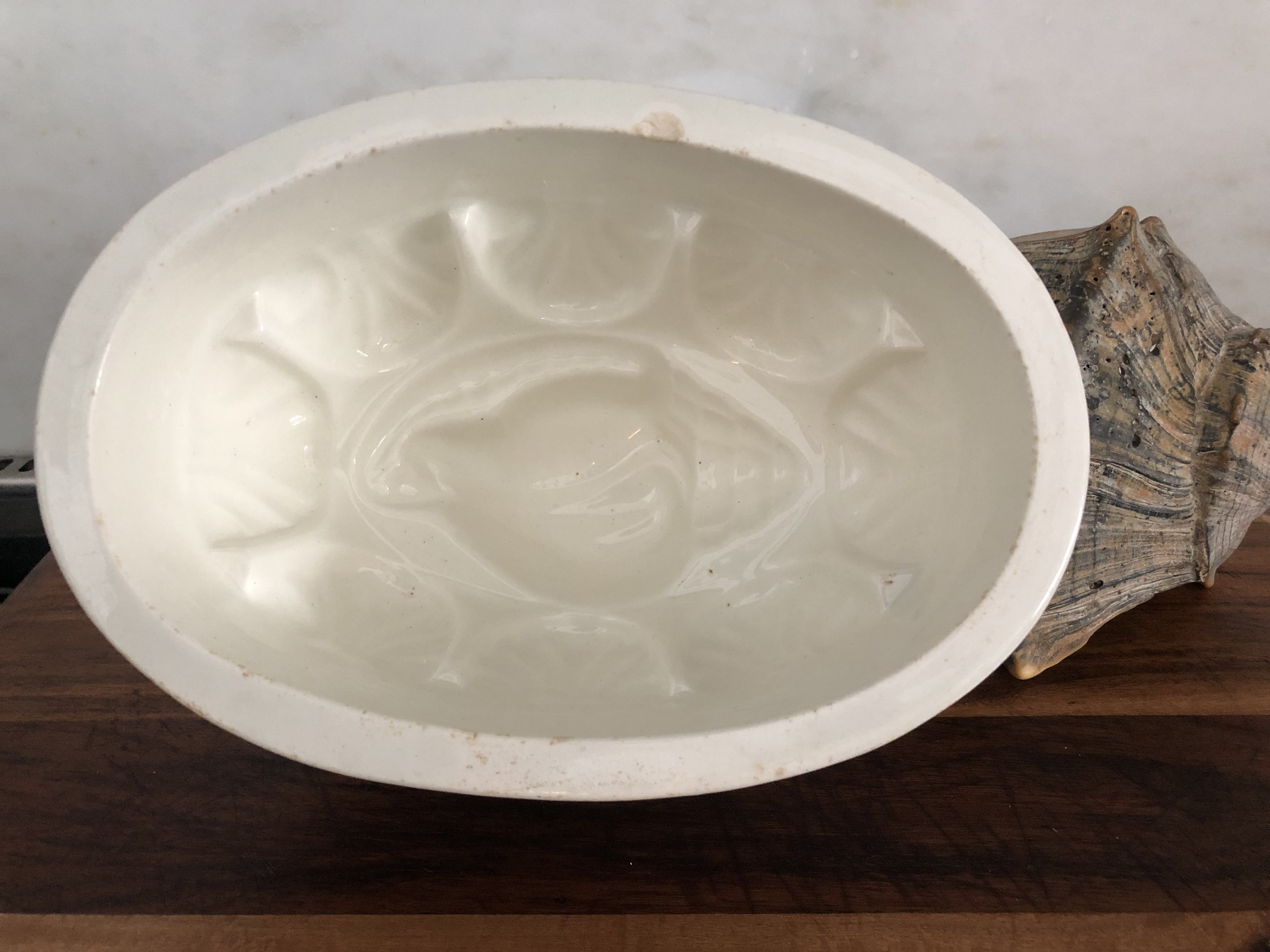 Antique Copeland Seashell Ironstone Jelly Mold, Pudding Molds, Antique