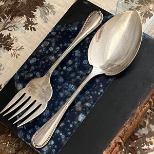 Antique Christofle Silver Plate Serving Set. Set of two. France. French Serving Set. Bows, Heirloom. Rubans Pattern.