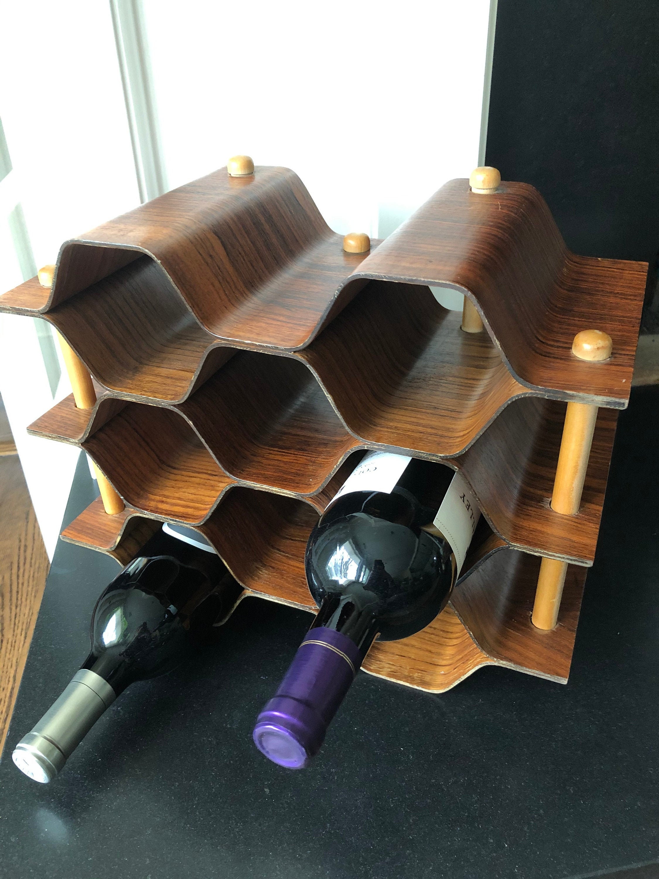 Vintage MCM Wine Rack Swedish Rosewood Beehive Wine Rack Etsy