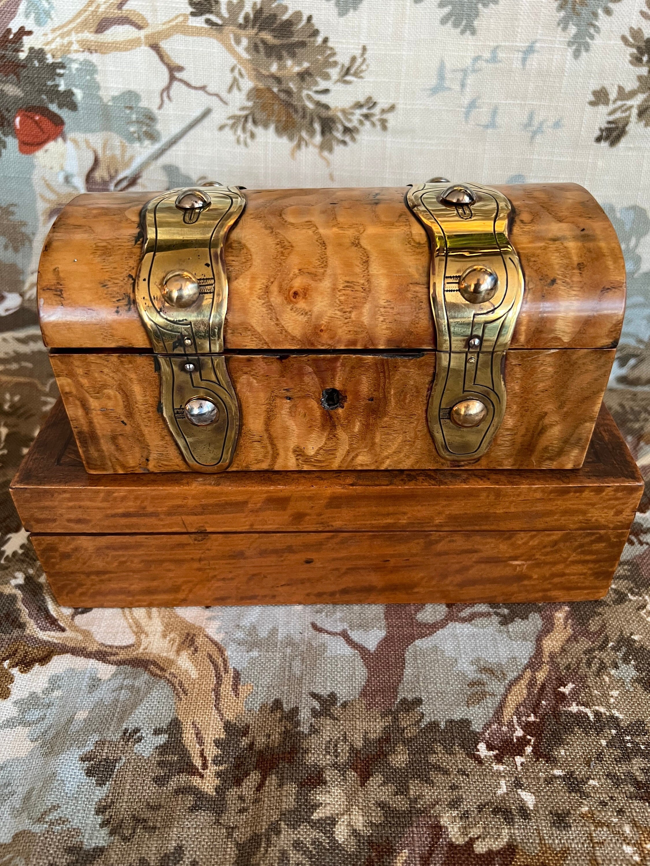 イギリス ヴィンテージ 紙箱 Vintage Farrington Jewelry Box Copper Velvet Lining, Genuine