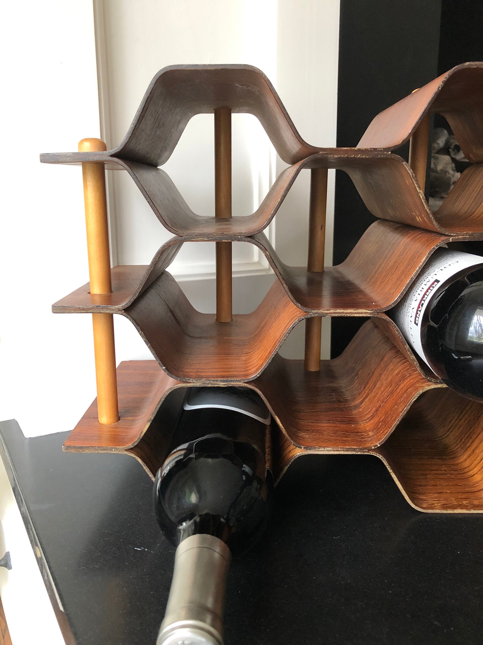Vintage MCM Wine Rack Swedish Rosewood Beehive Wine Rack Etsy UK