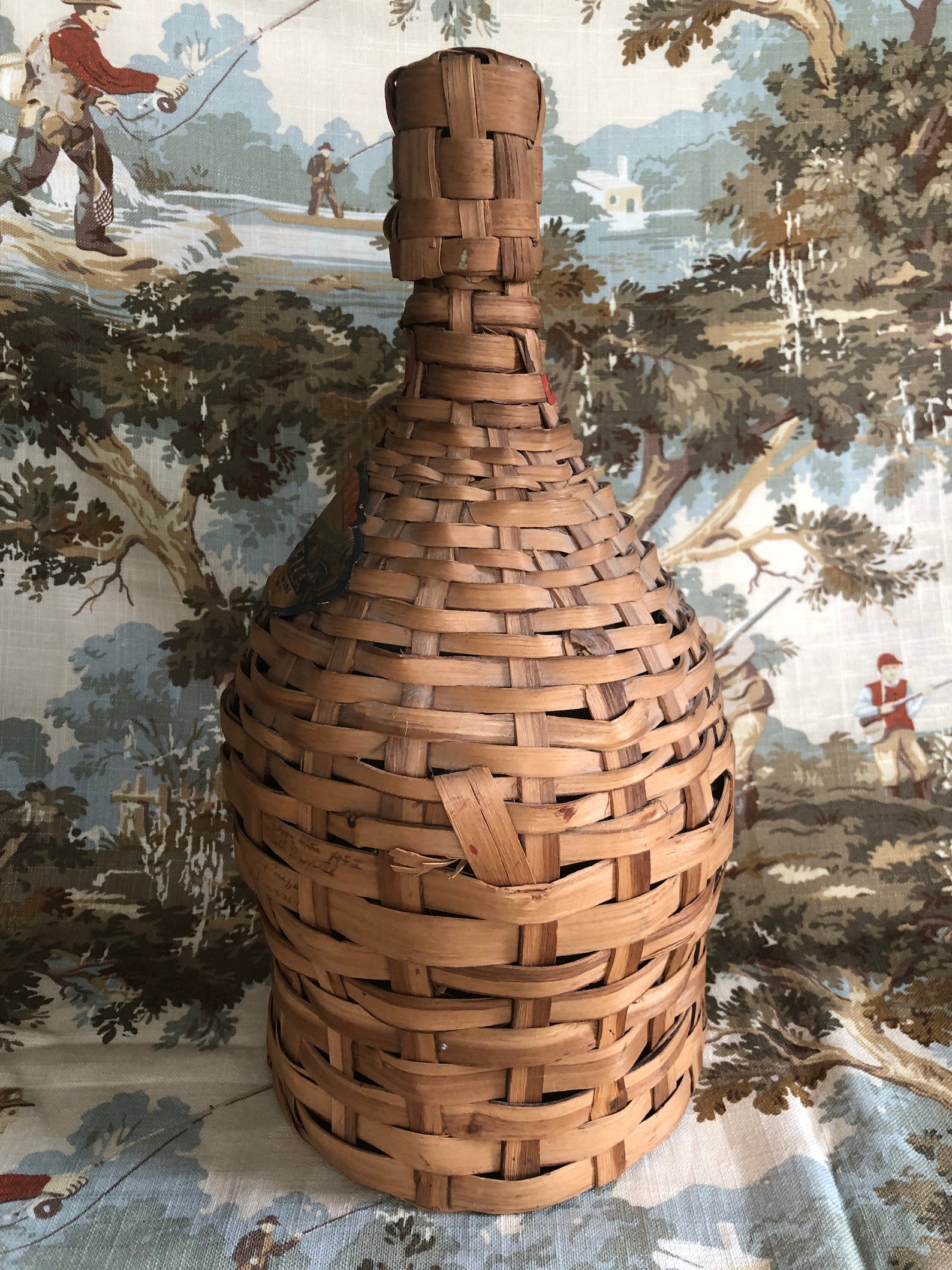 Vintage Italian WickerWrapped Wine Bottle Italian Red Wine Etsy Italia