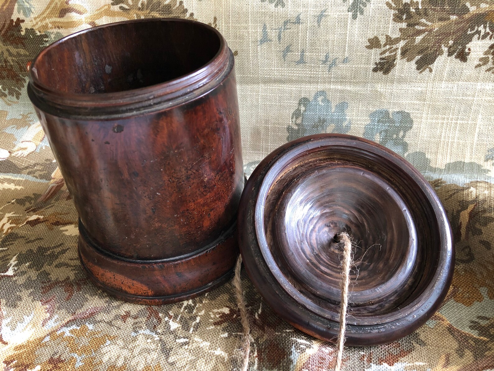 Antique English Treen String Holder Box 19th Century English Etsy