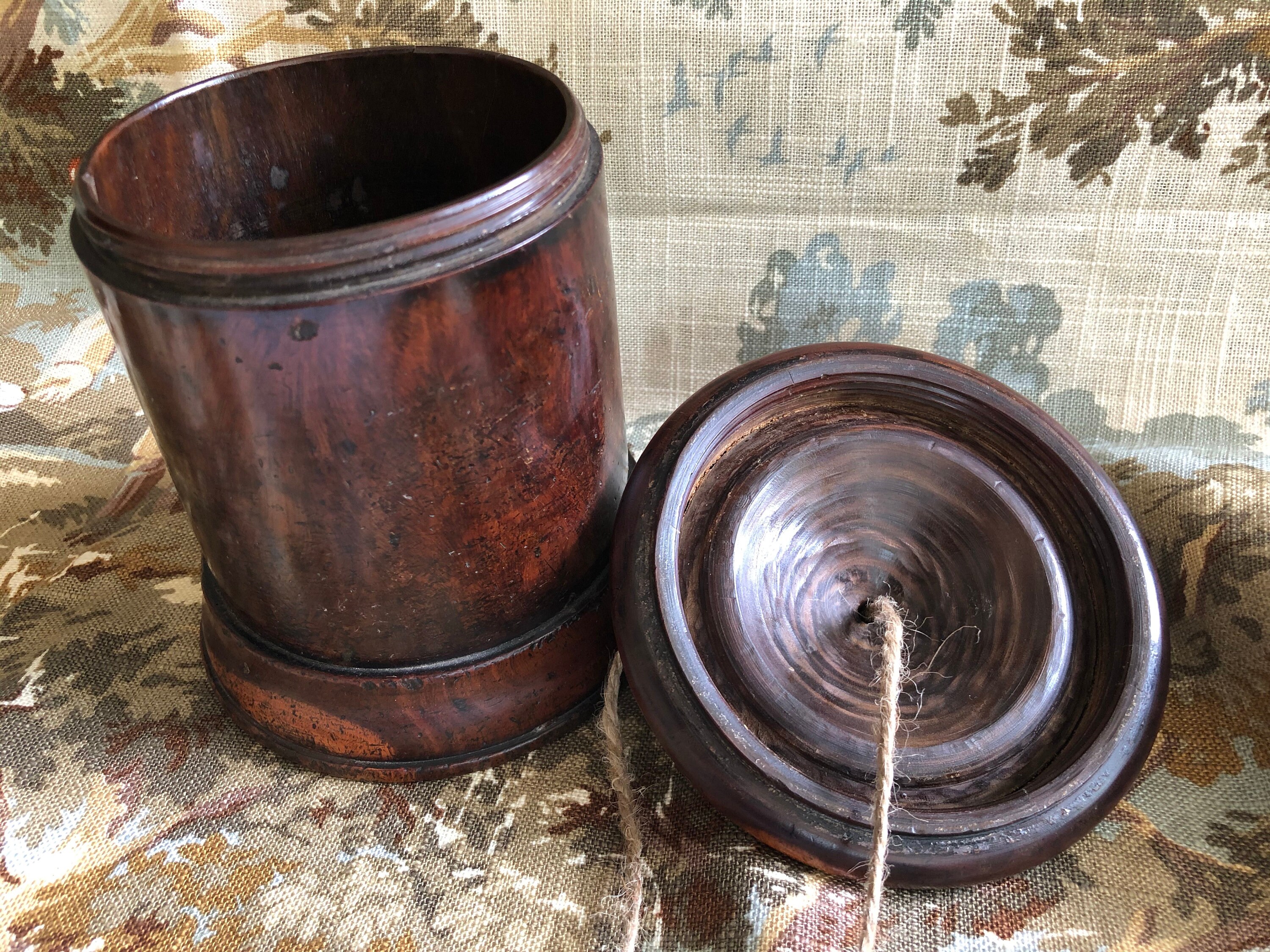 Antique English Treen String Holder Box 19th Century English Etsy