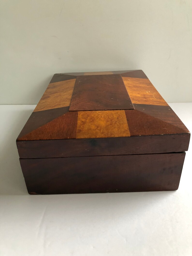 Antique Inlaid Wood Box Vintage Wood Box Decorative Box Etsy