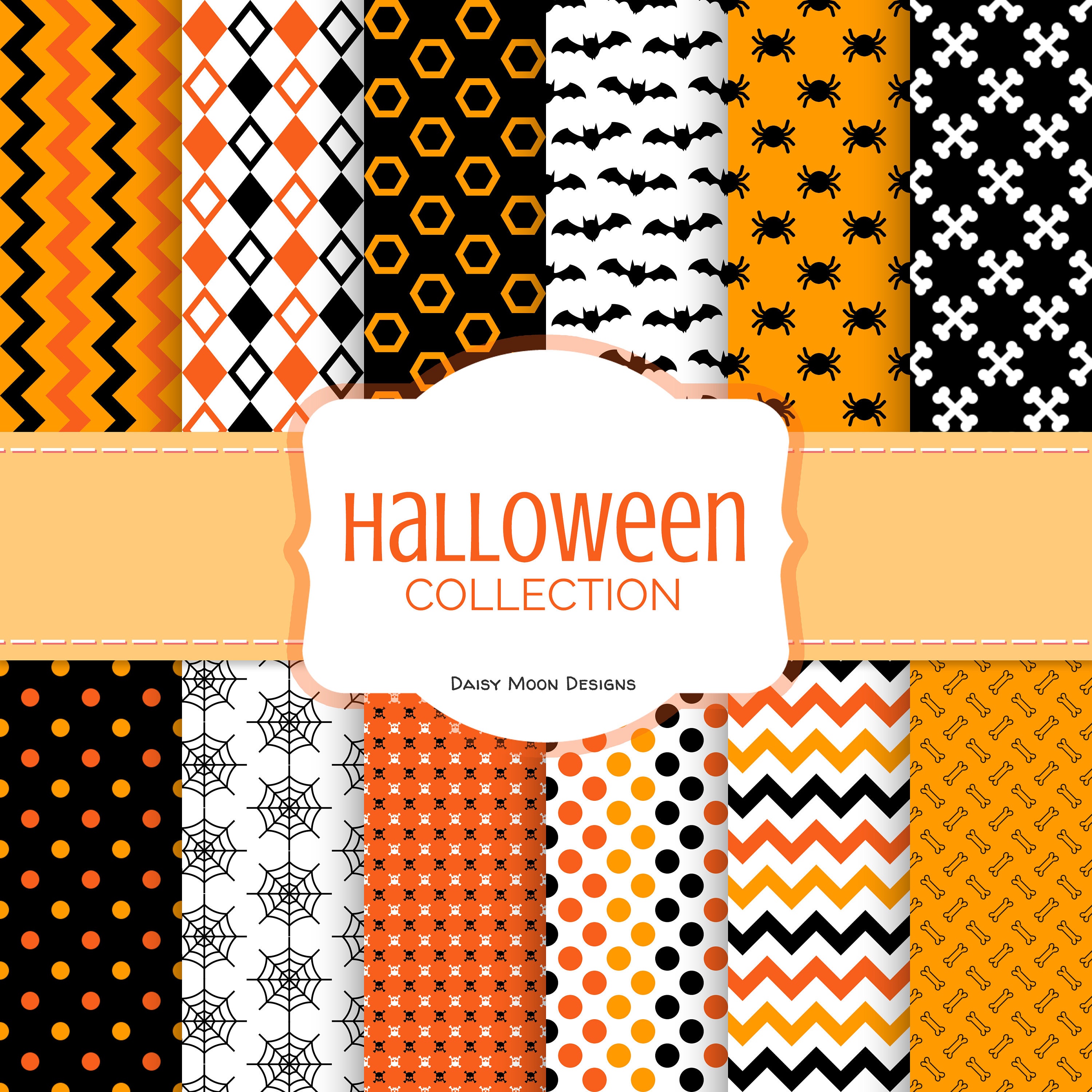 Halloween Digital Paper Halloween Printable Patterns Digital | Etsy