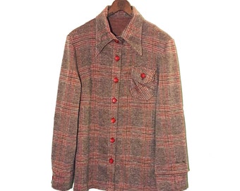 Plaid Blouse Autumn Rust Plaid Rena Rowan ON SALE 50/% Off