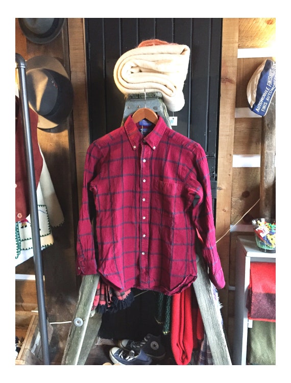 Vintage 90s Pendleton Wool Shirt, Plaid Button-Dow