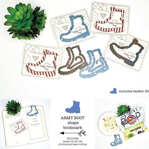 Army Boot Bookmark SVG, Veterans Day Craft, Military Gift - Laser Cut File, 3D STL file