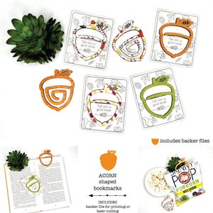 Acorn Bookmark SVG & STL, Fall Laser Cut File