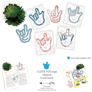 ASL laser bookmark svg, I love you sign language, American sign language laser bookmark, Deaf sign language laser file, Laser scrap busters