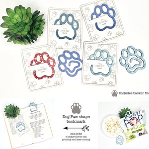 Hond poot laser bladwijzer svg, dierlijke bladwijzer svg, reddingsschuilplaats bestand, laser schroot busters, laser hond bladwijzer svg, acryl bladwijzer svg