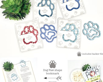 Dog paw laser bookmark svg, Animal bookmark svg, Rescue shelter file, Laser scrap busters, Laser dog bookmark svg, Acrylic bookmark svg