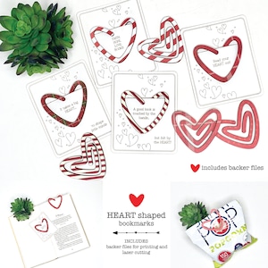 Heart Bookmark SVG & STL, Valentine Laser Cut File