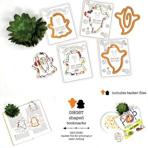 Ghost Shaped Bookmark Laser File, Halloween SVG + 3D STL, Fall Scrap Buster (Digital Download)