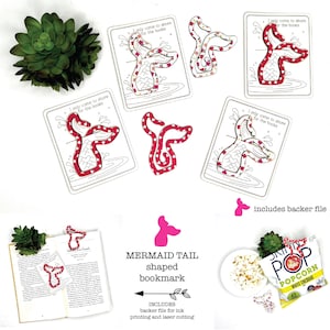 Mermaid laser bookmark svg, Laser scrap busters, Sea creature laser file, Ocean themed laser files, Kids laser bookmark svg, Book lover svg