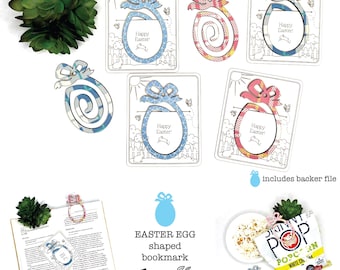 Easter Egg laser bookmark svg, Egg shaped bookmark file, Clip style bookmarks. Laser Easter themed bookmark files, Spring themed laser svg