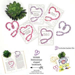 Nurses bookmark laser file, Medical bookmark file, Doctor bookmark svg, Scrap buster svgs, Stethoscope bookmark laser file, Easy laser files