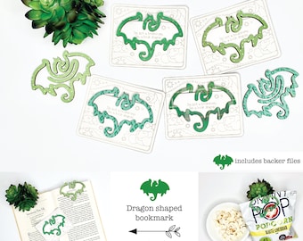 Dragon Bookmark Laser File, Mystical SVG, Scrap Buster Design. Includes 3D STL file