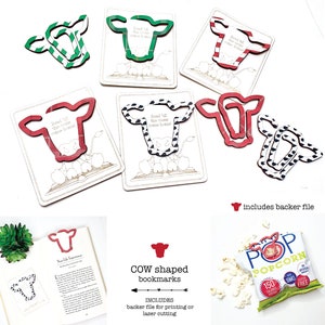 Cow bookmark file, Laser cow files, Laser scrap buster files, farm animal laser files, Kids bookmark files, Cow themed file, Animal book svg
