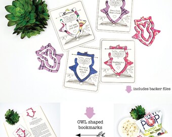 Owl shaped laser bookmark file, Glowforge bookmark svg, Kids bookmark files, Kids classroom exchange laser svgs, Scrap buster laser files