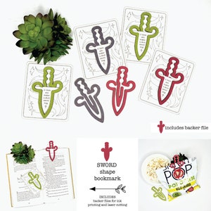 Archivo de marcador láser de espada, archivo láser de cuchillo, archivos de forma de marcador láser, archivos Scrap Buster, archivos de marcador Glowforge, SVG de marcador medieval