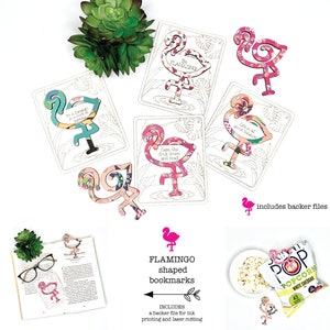 Flamingo Bookmark Laser File (svg, pdf, eps, dxf), 3D STL files included