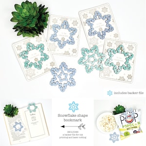 Snowflake laser bookmark svg, Christmas bookmark file, Glowforge scrap busters, Holiday stocking stuffer files, Quick laser files, Aura svgs