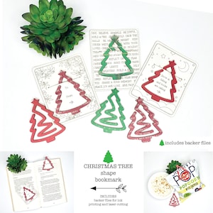 Christmas tree laser bookmark file, Holiday stocking stuffer laser svg, Scrap buster laser files, Christmas bookmark svg, Aura Christmas svg
