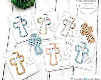 Cross shaped bookmark file, Religious bookmark laser file, Easter bookmark svg, He is risen bookmark, Baptism laser file, Save the date file