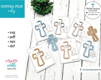 Cross shaped bookmark file, Religious bookmark laser file, Easter bookmark svg, He is risen bookmark, Baptism laser file, Save the date file