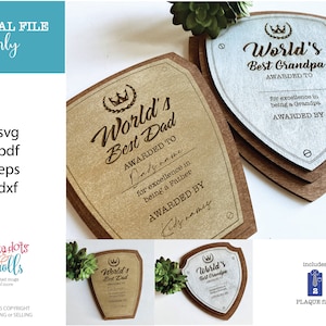 Father&#39;s Day SVGs, Laser files for Father&#39;s day gifts, Personalized Father&#39;s day svg files, Glowforge laser files, Engraved fathers day file