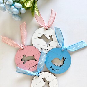 Easter Basket tag SVG files, Laser kids name tags, Laser SVG Easter, Glowforge Easter files, Digital files for Easter, Custom Easter tag SVG image 2