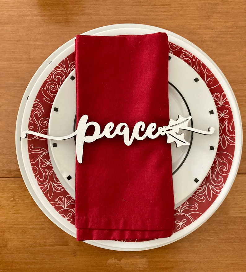 Christmas Plate Words Holiday Table Decor Set of Place Etsy