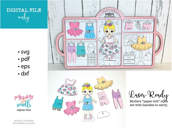 Laser Wooden Paper Doll Svg Laser Dressup Svg File Ballet - Etsy Canada
