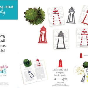 Leuchtturm Laser Lesezeichen, Laser Lesezeichen Form svg, Laser Scrap Busters, Nautische Laserdatei, Acryl Lesezeichen Laserclip svgs