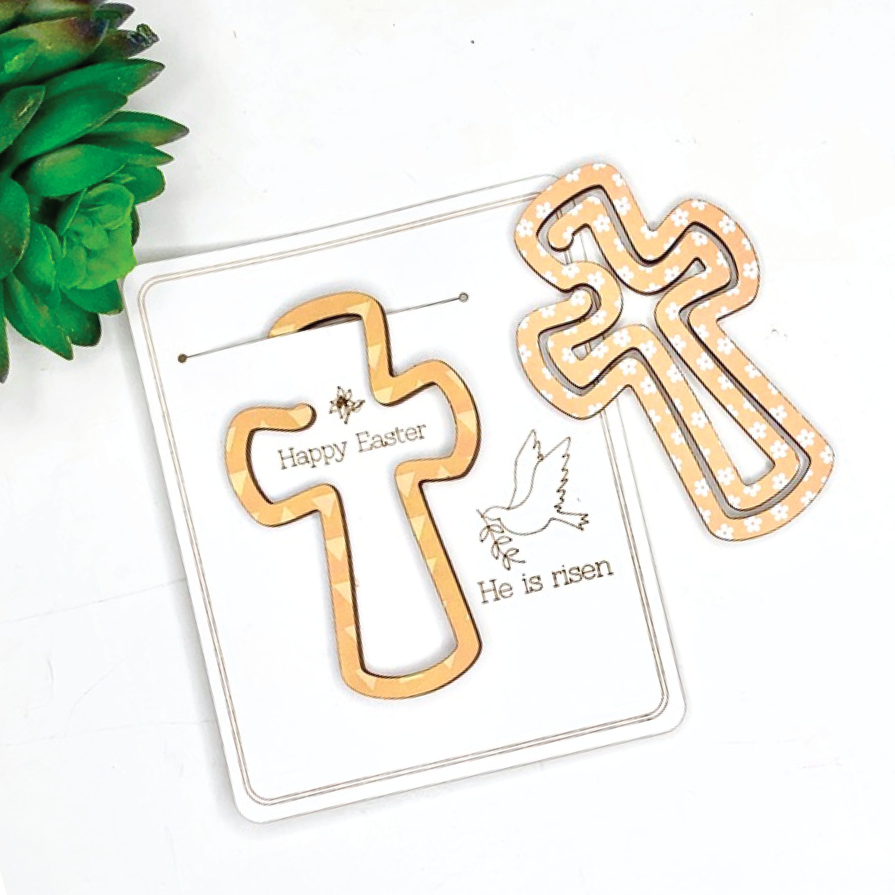 Cross shaped bookmark file, Religious bookmark laser file, Easter bookmark svg, He is risen bookmark, Baptism laser file, Save the date file