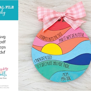 Fichier laser d'ornement commémoratif, ornement de Noël du souvenir, fichier commémoratif de Noël Svg, fichier laser commémoratif Glowforge, SVG pour personne décédée