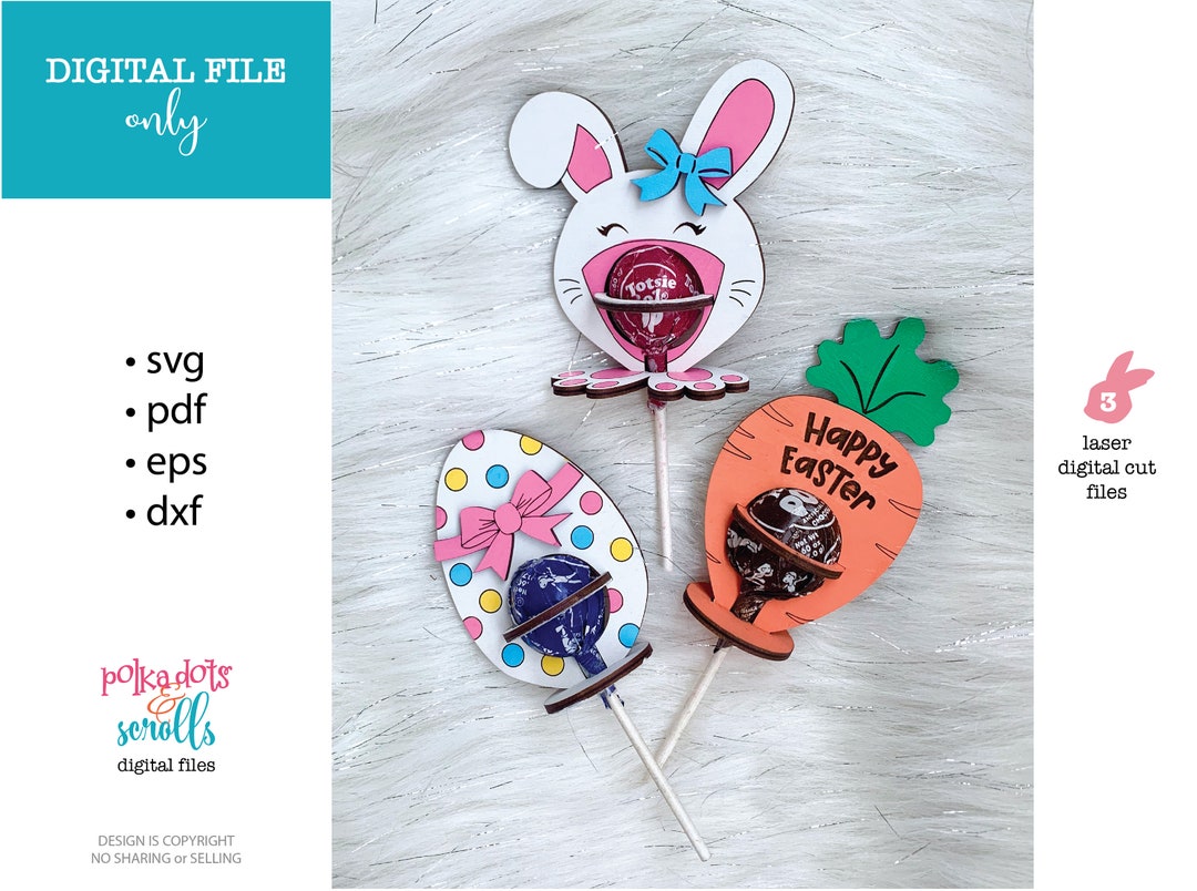 Easter Laser Svg File, Easter Sucker Holder File, Laser Bunny File ...