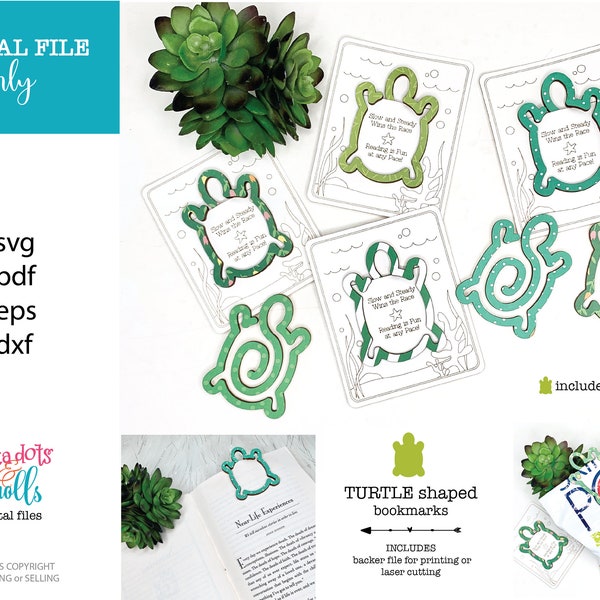 Turtle bookmark laser file, Bookmark files, Turtle kids svg, scrap buster laser files, Files for school kids, reptile kids laser files