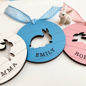 Easter Basket tag SVG files, Laser kids name tags, Laser SVG Easter, Glowforge Easter files, Digital files for Easter, Custom Easter tag SVG image 4