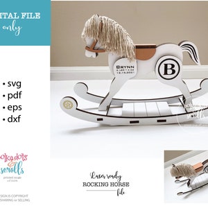Fichier cheval à bascule, cadeau de naissance SVG, cadeau de shower de bébé SVG, fichier numérique stats de naissance, nouveau fichier svg cadeau bébé, fichiers glowforge pour cadeau bébé
