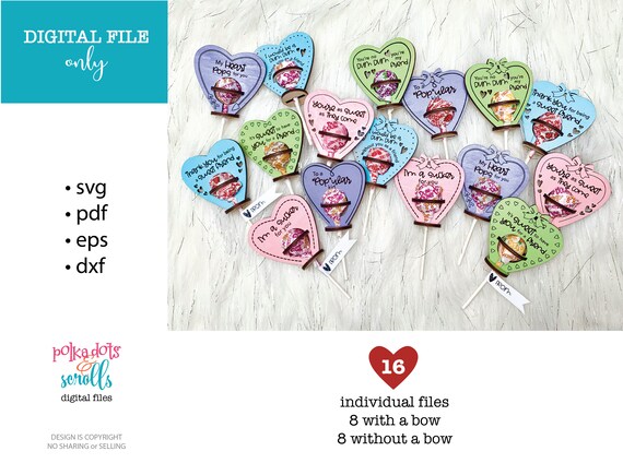 Cute Valentine Sucker Holder File Dum Dum Sucker Valentine - Etsy